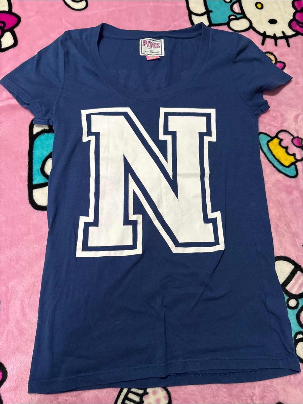 PINK Victoria's Secret Navy Tee with Pink Label